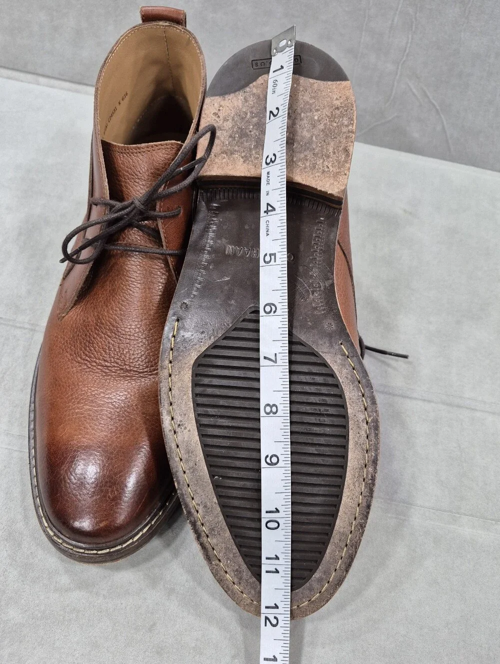 Cole Haan CAMBRIDGE dress Chukka boots men's 8.5M brown pebbled leather C24531